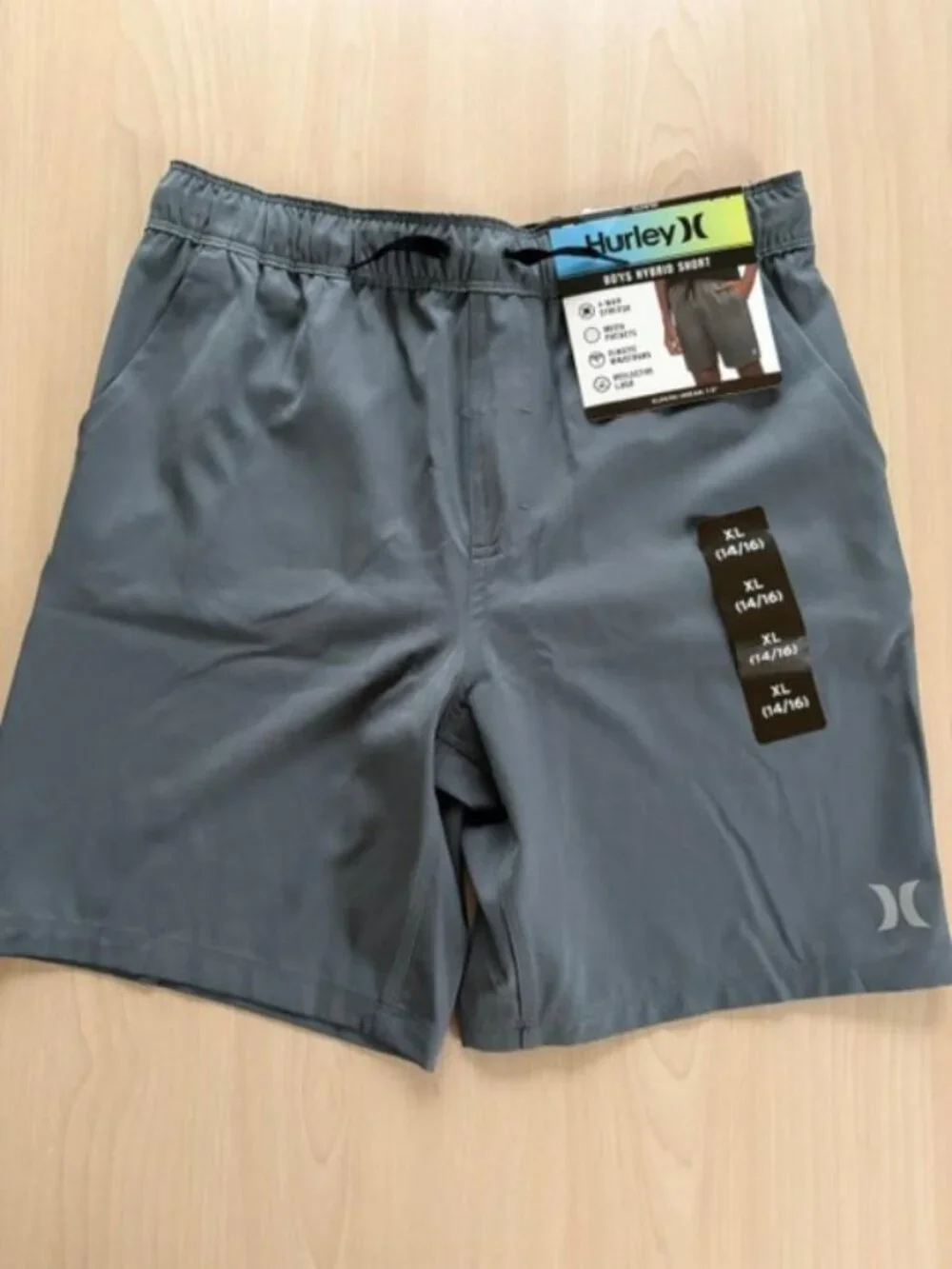 Boys Hurley Hybrid Shorts Size XL 14-16 Gray Inseam 7.5 NWT